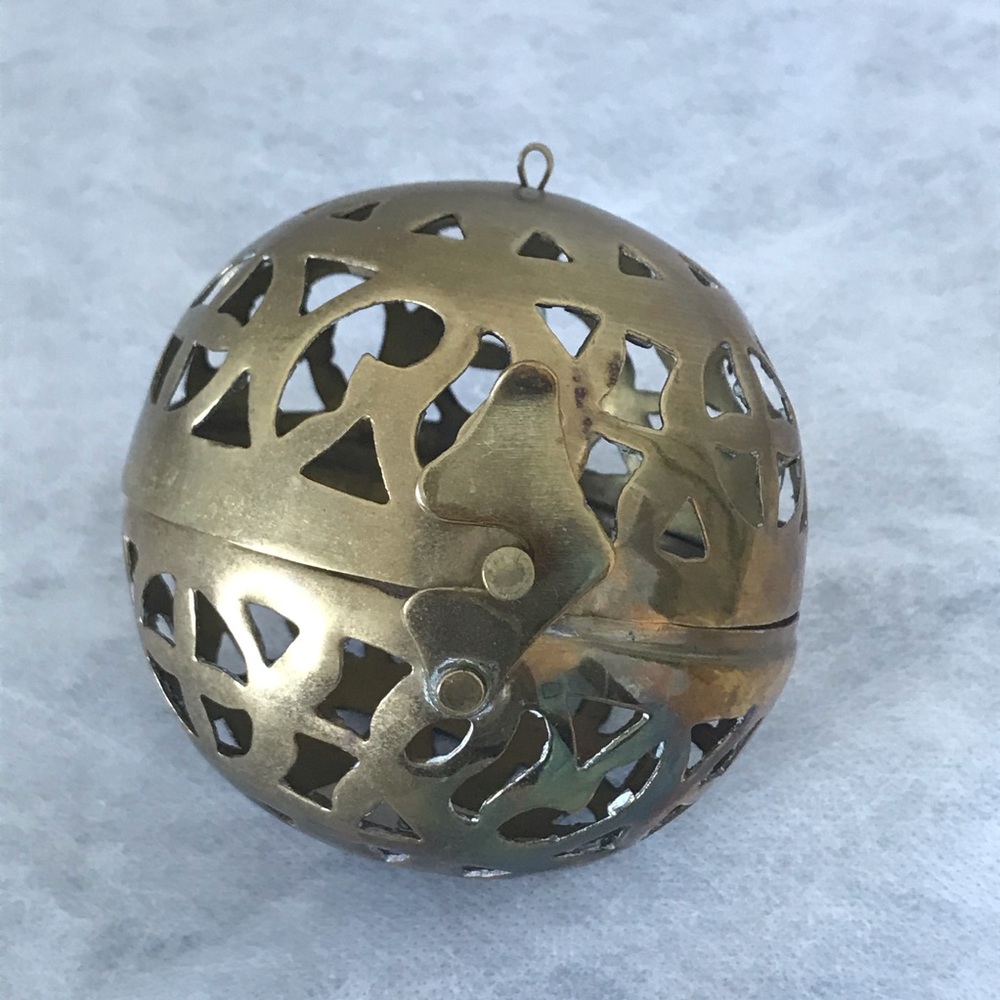 Vintage Bernard Carant Brass  Ball w/cut out design